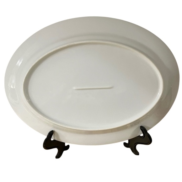 Porcelain Oval Serving Platter Fruit Design Artist Signed HandPainted 14” - Picture 6 of 7